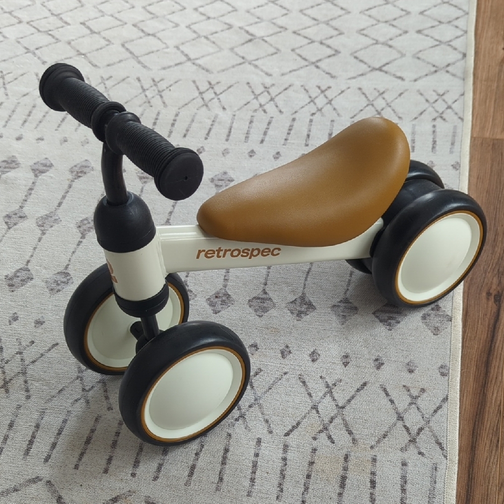 Retrospec Cricket Baby Walker / Balance Bike - Cream and Brown